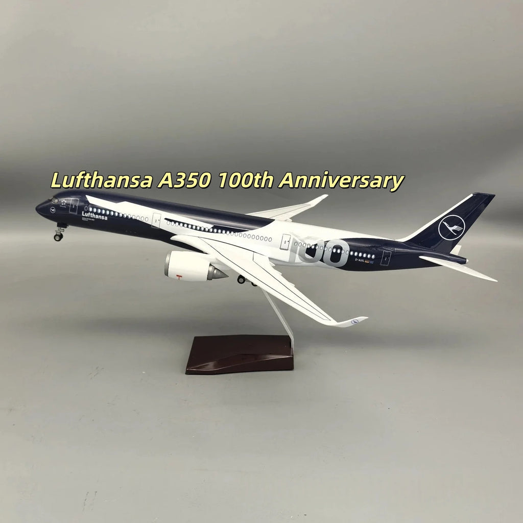 47CM Miniature Airplane 100 Years Series Lufthansa Plane Model B787 B747 A380 A350 DELTA Collectible Scale Aircraft Resin Gift