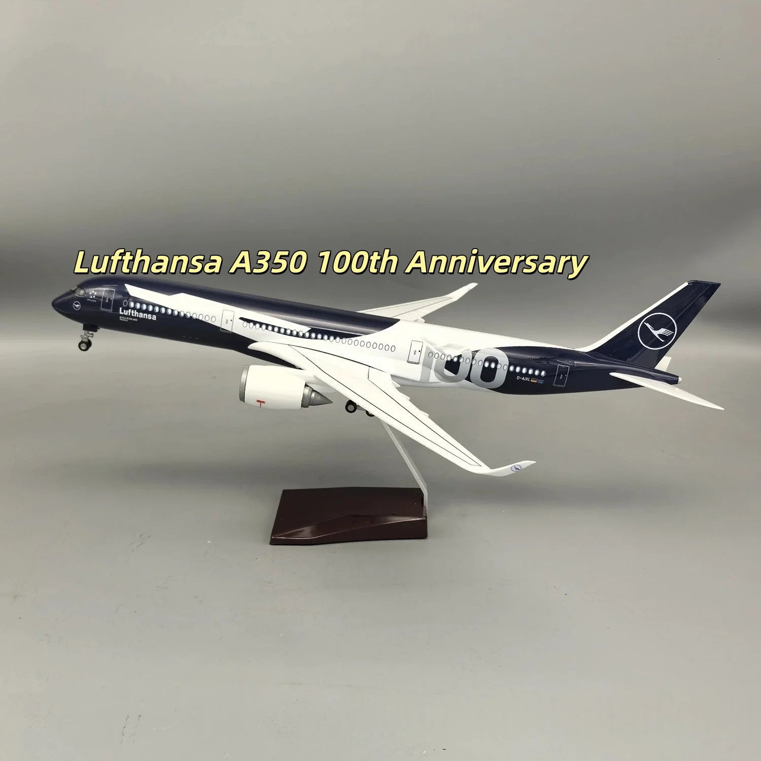 47CM Miniature Airplane 100 Years Series Lufthansa Plane Model B787 B747 A380 A350 DELTA Collectible Scale Aircraft Resin Gift