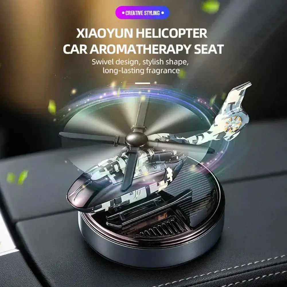 Car Solar Airplane Air Freshener Solar Helicopter Interior Accessories Trim Propeller Rotary Perfume Diffuser Deodorant