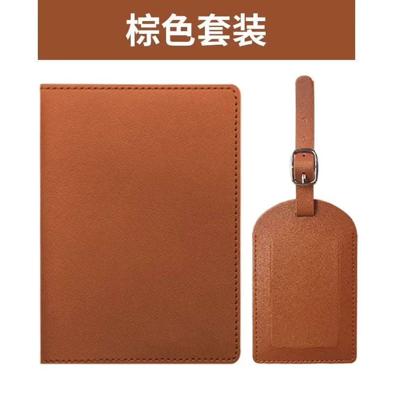 Travel PU Passport Cover Luggage Tags Wedding  Party Bussiness Gift Ticket Holder Passport Holder Case Travel Accessories Set