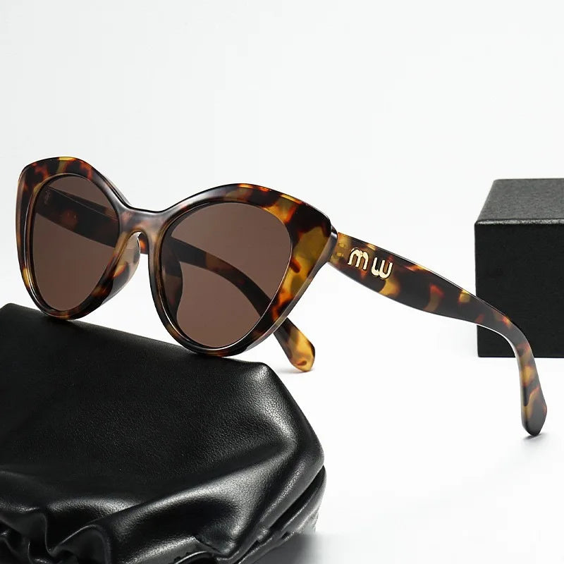 2025 Sexy Women MIU Style New High Quality Oval Metal Frame Sunglasses Luxury Brand Design Outdoor Leisure Fashion Sunglasses