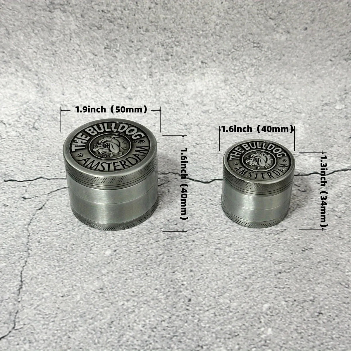 1.6/2inch Silver Dog Metal Herb Grinder Mill Mortar 4-Layers Tobacco Vanilla Bud Grinder Grass Cigar Smoking Cigarette Tool
