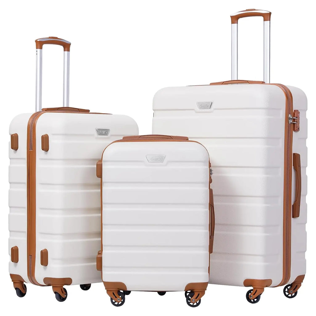3 Piece Lightweight Durable Hardshell Luggage Set 360° Spinner Wheels TSA Approved Lock Suitcases, Customize