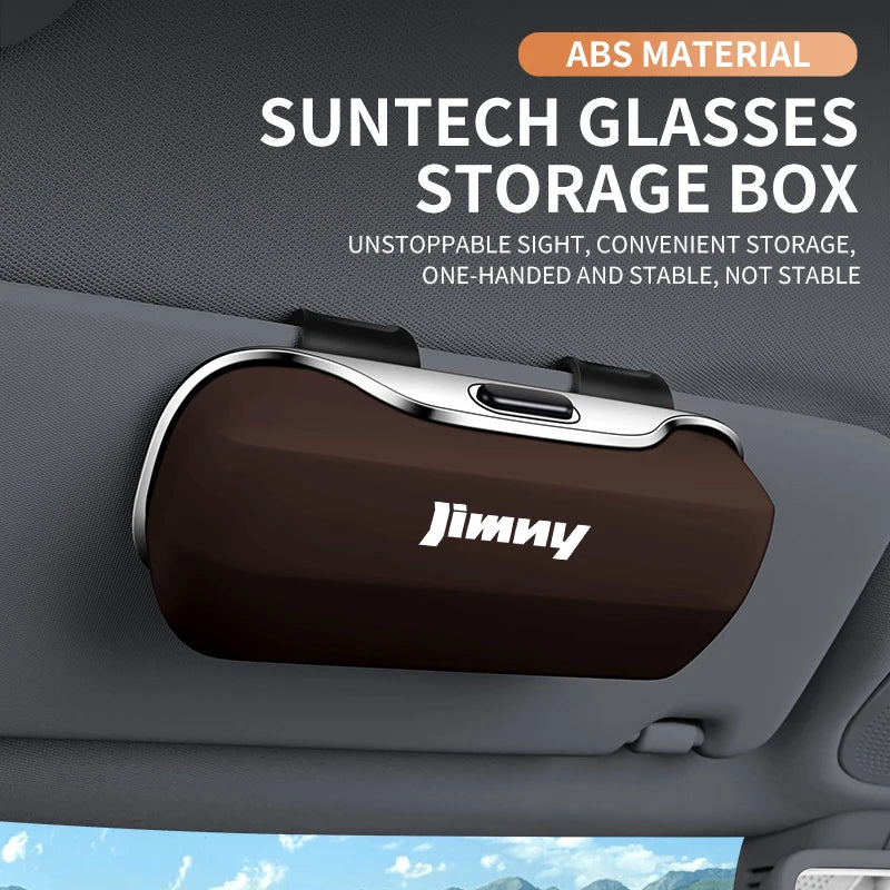 Car Eyewear Case Box Sunglasses Holder Sun Visor Storage Protective Frame Box Glasses Clip Portable For Suzuki Jimny JIMNY