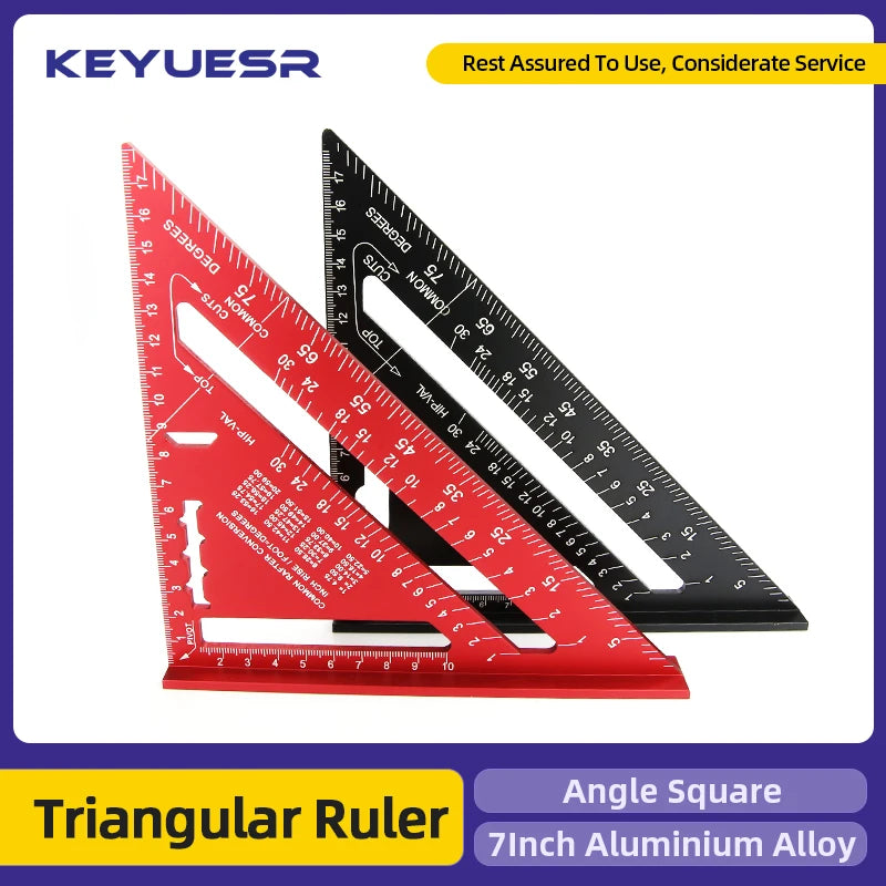 Triangle Ruler 90 Deg. Angle Meter 7 Inch Triangular Ruler Try Square Triangular Square Triangle Joinery Metal Carpenter Square