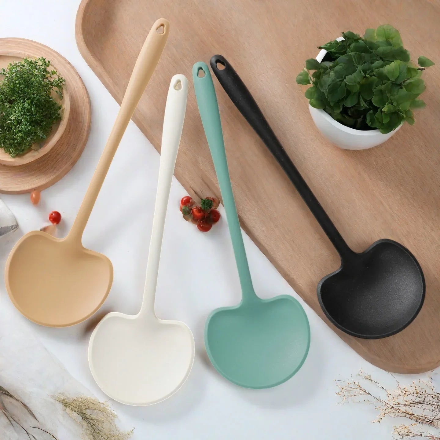 1pc silicone mushroom-shaped long-handled spatula, non-stick pan spatula, high-temperature resistant stir-frying spatula