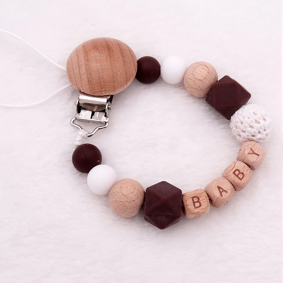 New Baby Pacifier Clips Personalized Name Teethers Toys Dummy Nipples Holder Clip Chain Babies Accessories Newborn Gifts Custom