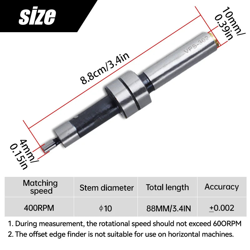 CE-420 Mechanical HSS Edges Finder 10MM Handle With Spring Finder Milling Lathe Machine Point Sensor Milling Measurement Tool