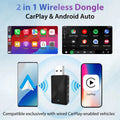 2026 New 2-in-1 Wireless CarPlay & Android Auto Adapter, Wired to Wireless, Plug & Play, Car Smart Dongle, Fit 98% Cars, Bluetooth 5.4+WiFi6, Low Latency, for iPhone & Android