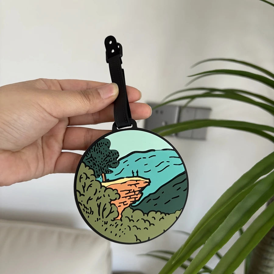 1/2/3/6cs Starry Sky Landscape Luggage Tag Pendant Work Name Tag Business Travel Airport Luggage Anti Loss ID Tag