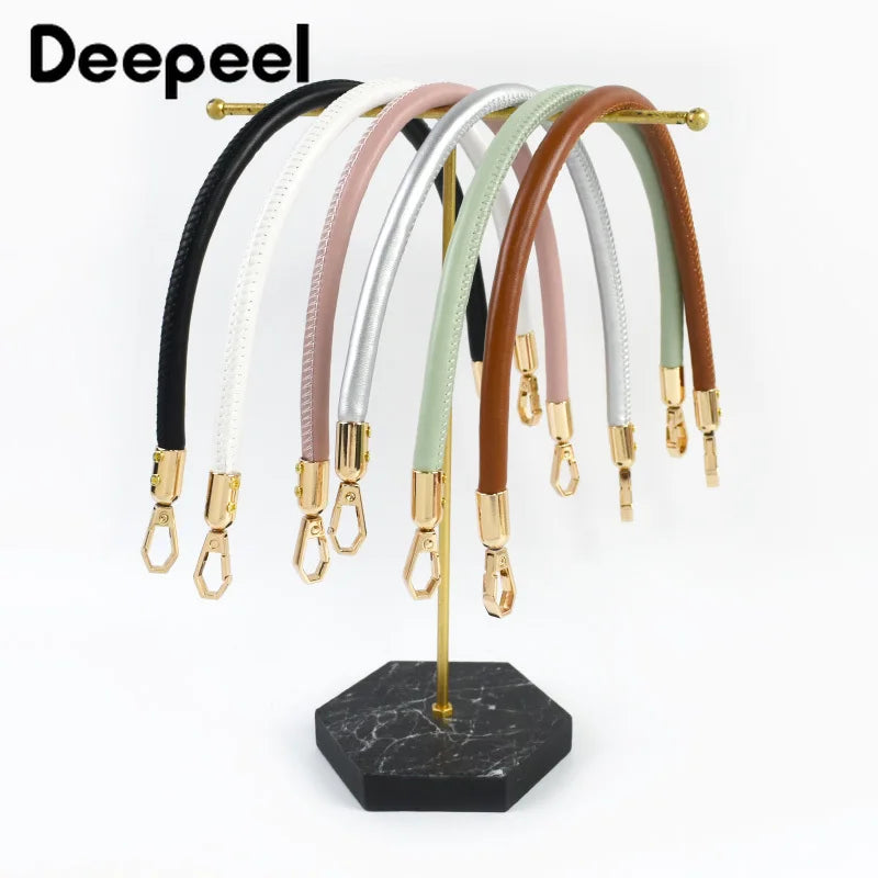 2Pcs 30/40/60/115cm Pu Leather Bag Handles Metal Hook Buckles Handbag Purse Replacement Shoulder Straps DIY Bags Accessories