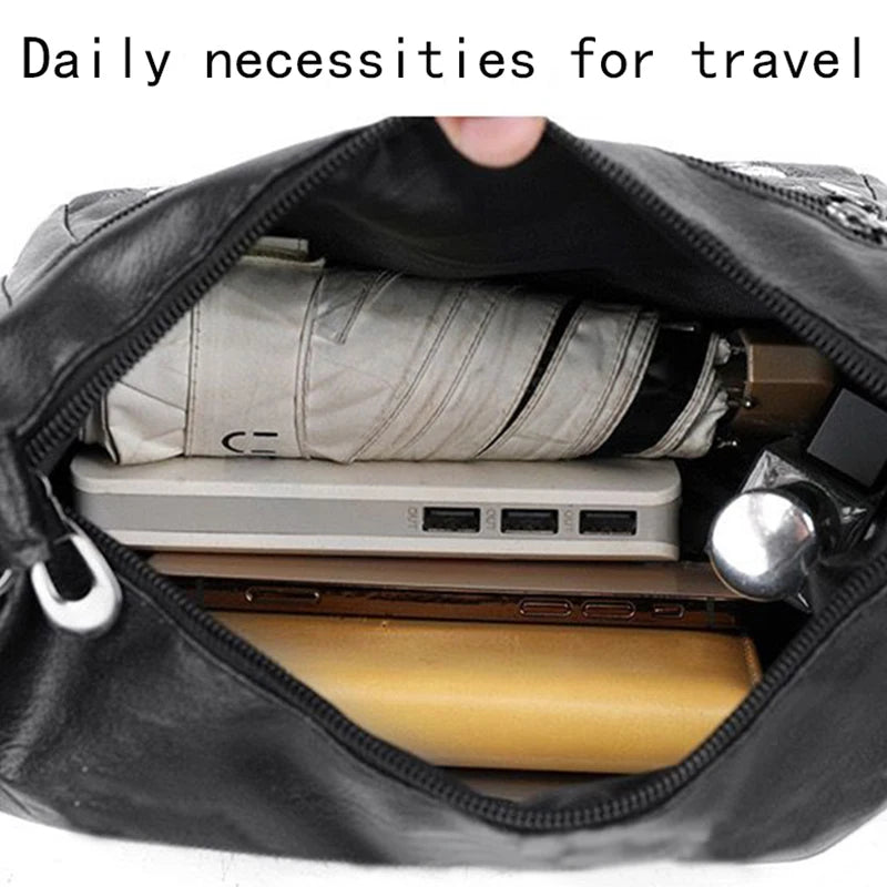 Graceful Floral-Embroidered Faux Leather Shoulder Bag Adjustable-strap Lightweight for Daily Commute Casual Bag