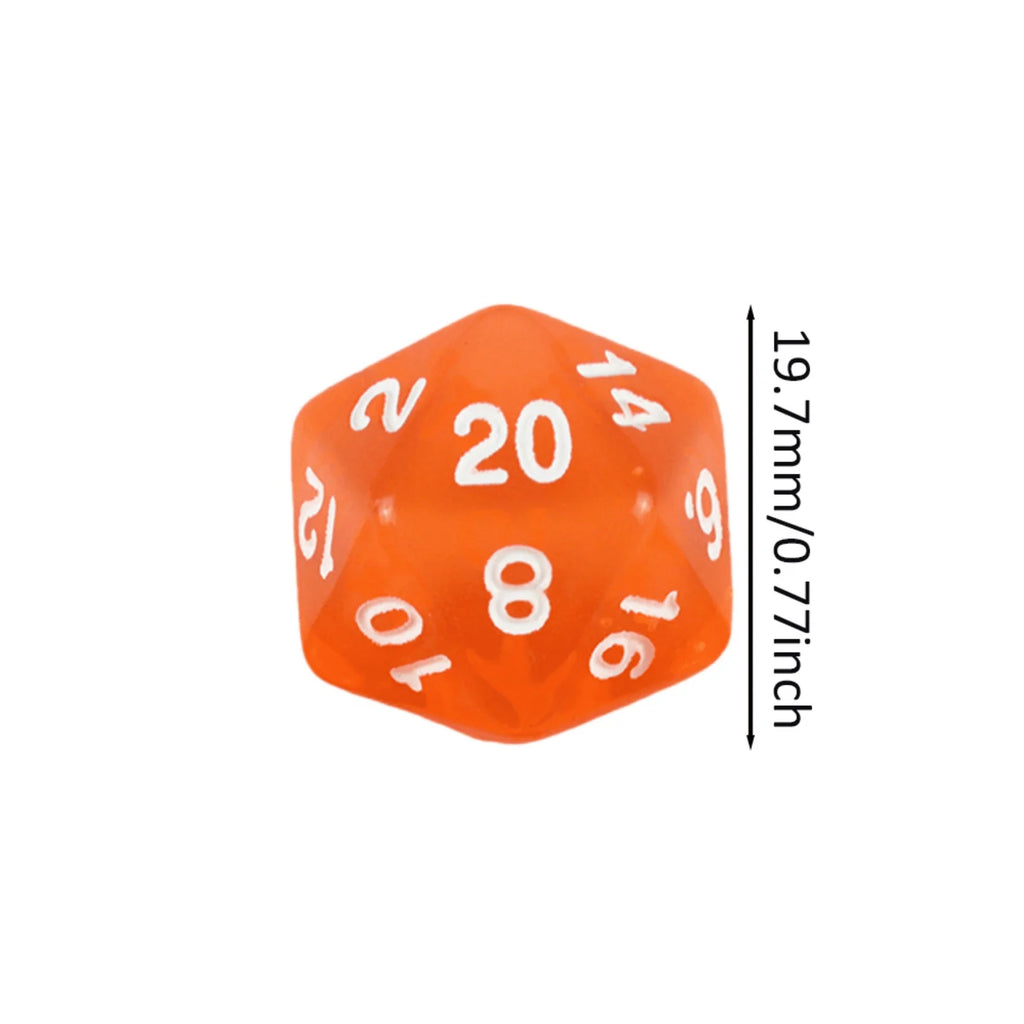 D20 Dice Set 10pcs/set Polyhedral 20 Sided Transparent Dice for Role Playing DND COC Entertainment Board Game
