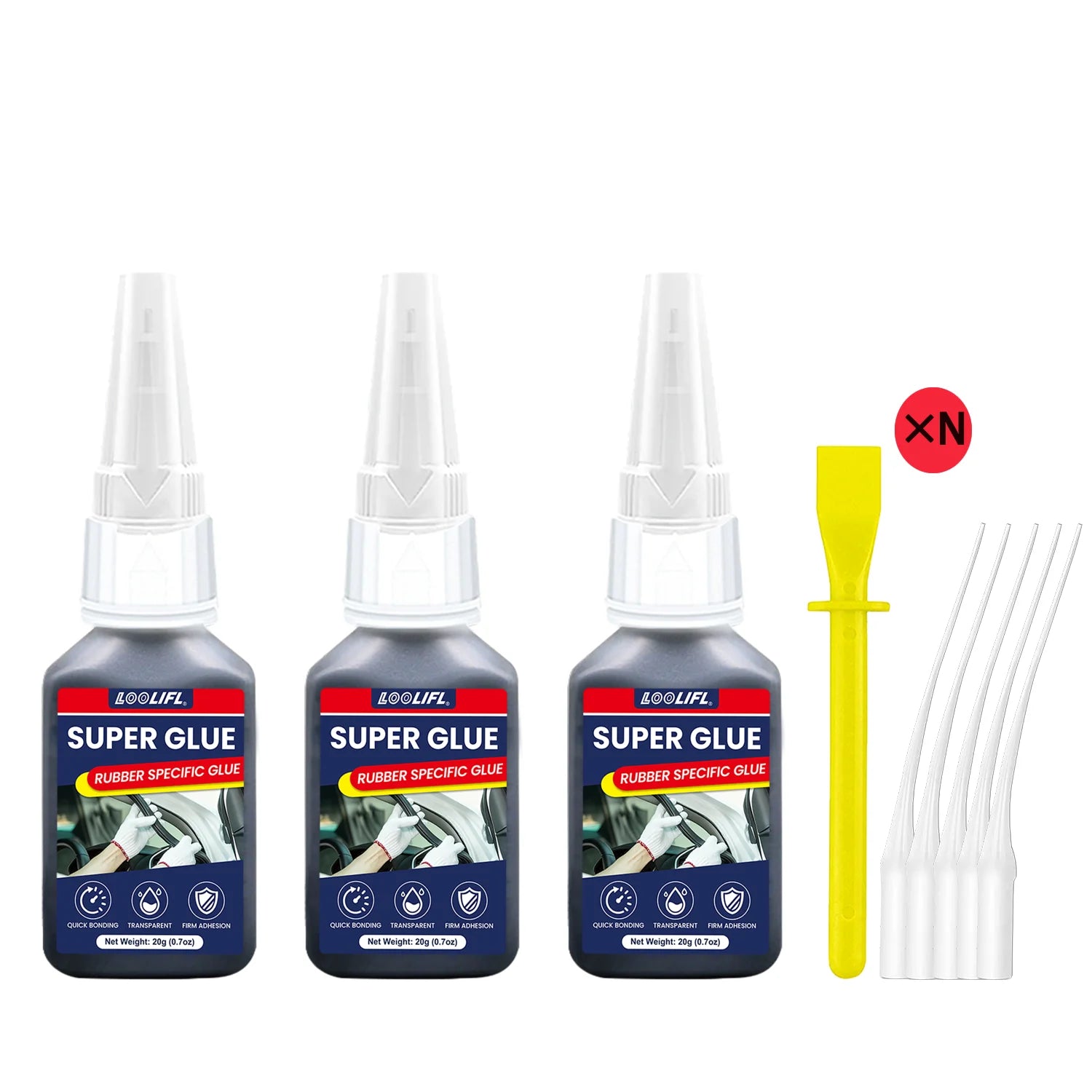 LOOLIFL, Super glue, rubber, tire adhesive, black has ductility, high temperature resistance, transparency and high strength