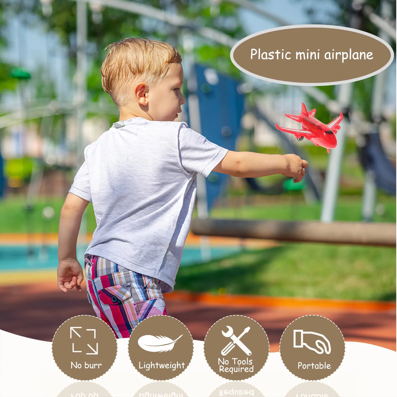 6Pcs Mini Plastic Airplane Simulation Educational Set for Kids Enhance Imagination Color Recognition Aircraft Gift