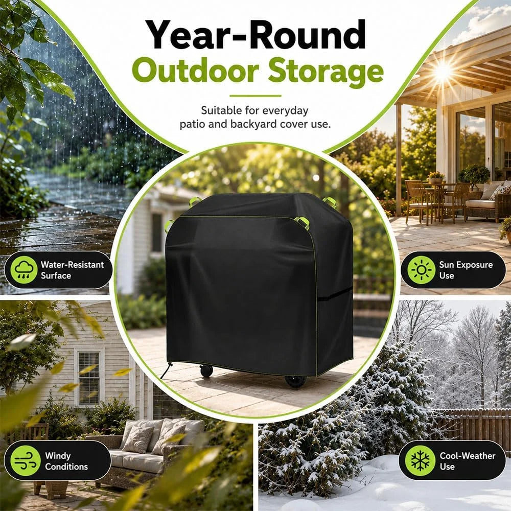 210D Oxford BBQ Grill Cover Waterproof Dustproof UV Resistant Outdoor Barbecue Protector for Garden Camping Picnic