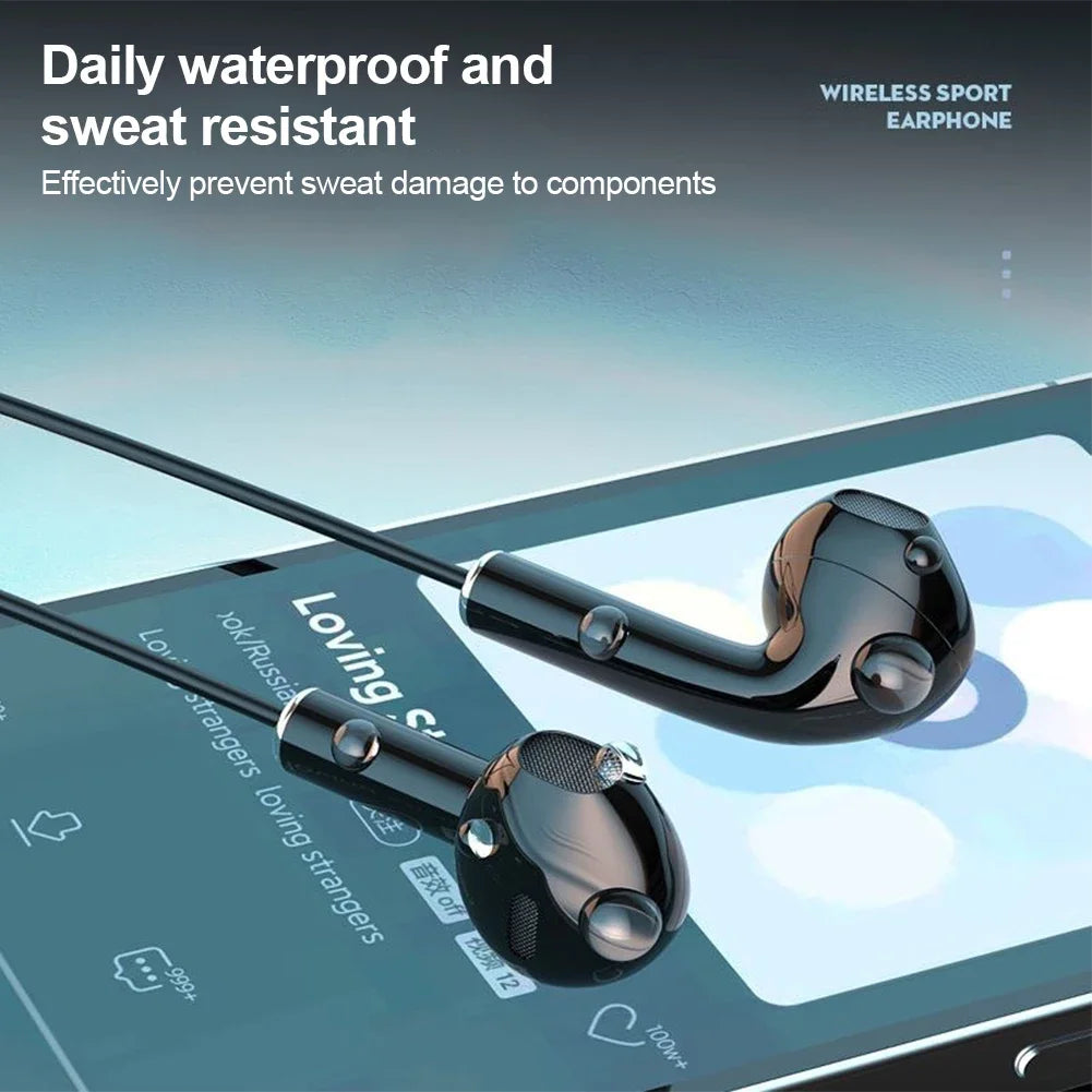 Neckband 5.2 Bluetooth Headphones Extra Long Standby Stereo Noise Reduction Earplug Sports Headphones With Digital Display