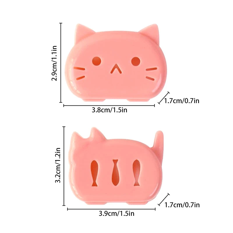 4 Pcs Cat Shape Travel Toothbrush Head Covers Protector Cap Case Protective Portable Plastic Clip For Household Travel