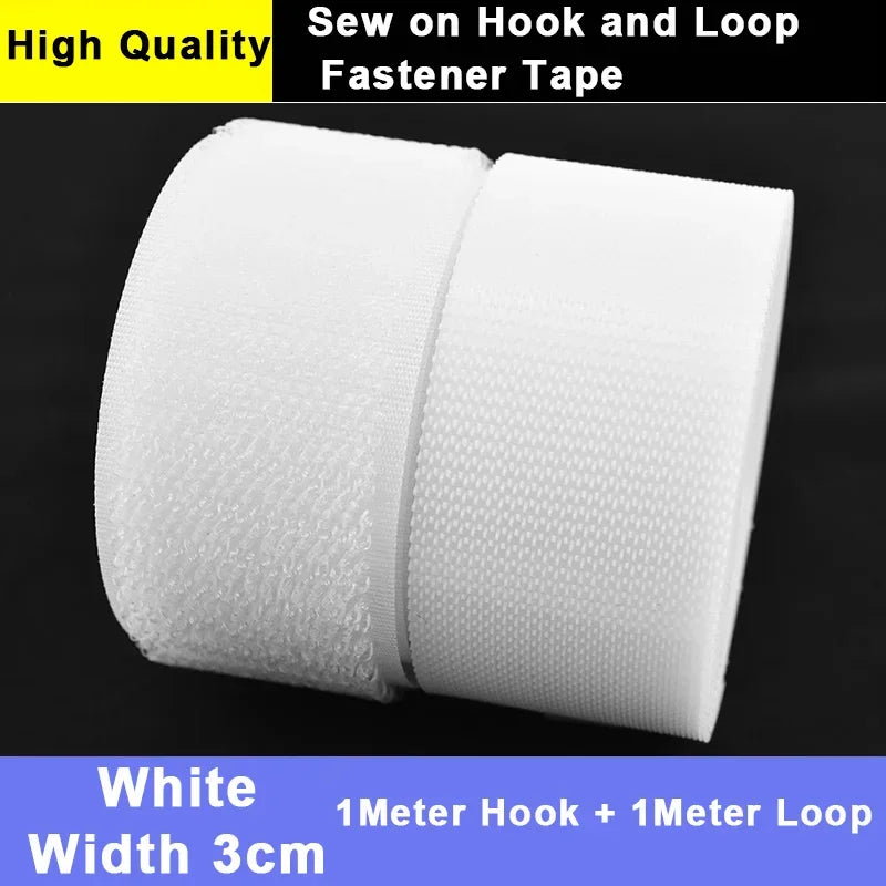 1M Sew on Hook and Loop Fastener Tape Non Adhesive Super Soft Loop Fabric Tape for Crafts DIY Sewing 20/25/30/38/50/100mm Wide