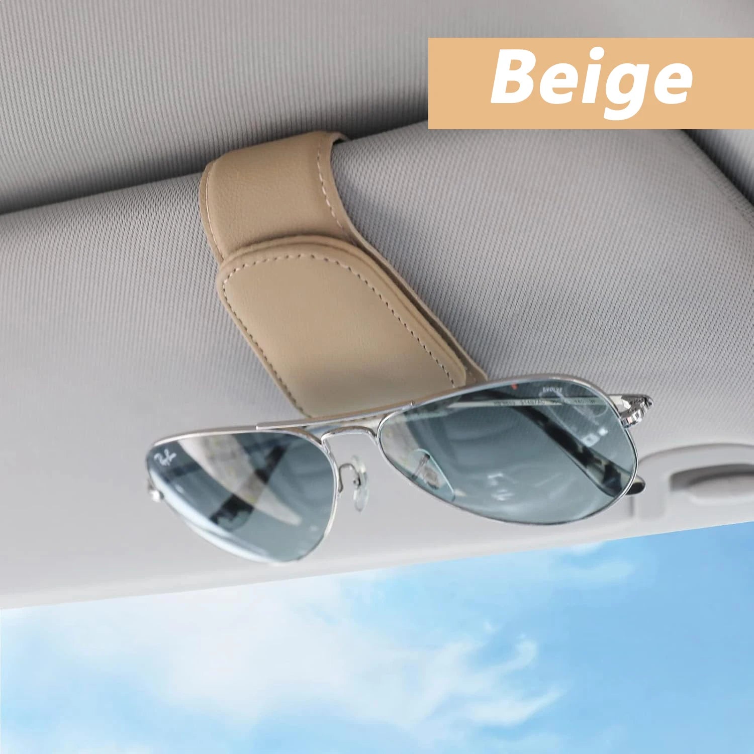 Sunglasses Holder Is Suitable for Car Sun Shades Magnetic Leather Sunglasses Clip and Ticket Clip Car Sunshade Accessories