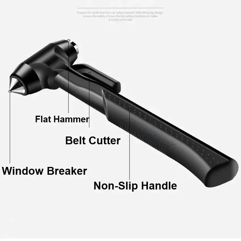 3 In 1 Emergency Safety Hammer Car Window Glass Breaker Seat Belt Cutter High Hardness Steel Rescue Tool Auto Accessories
