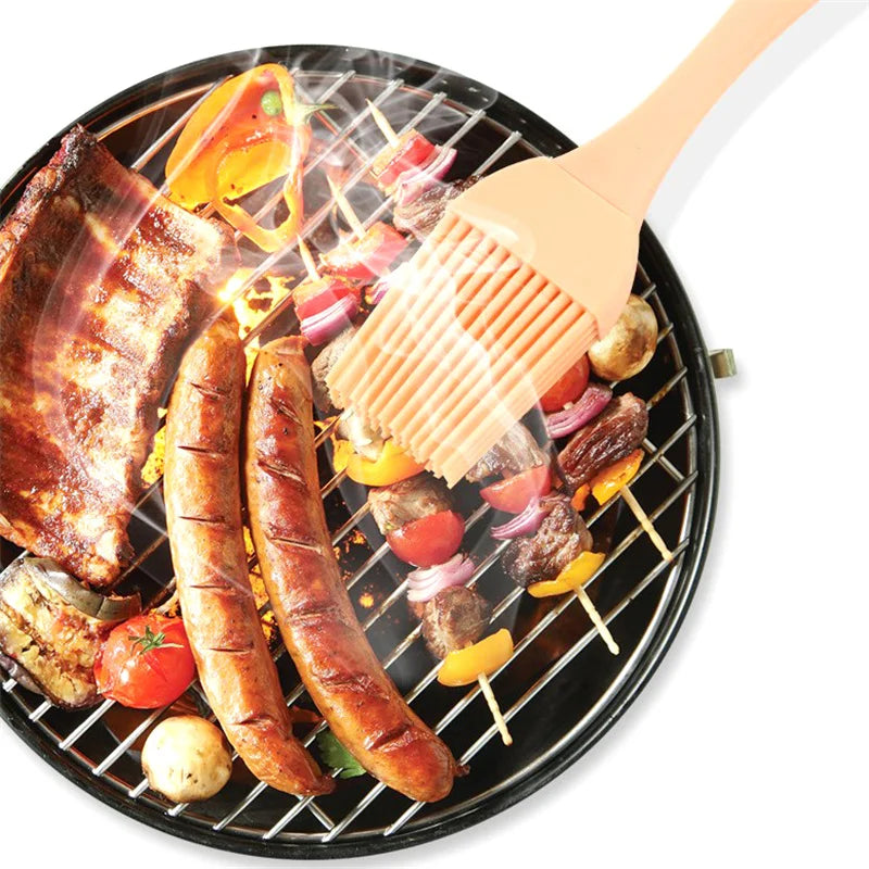 【Silicone Oil Brush Barbecue Basting Brush Seasoning Sauce Cake Bread Butter Egg Heat Resistant Kitchen Baking Cooking Tool】