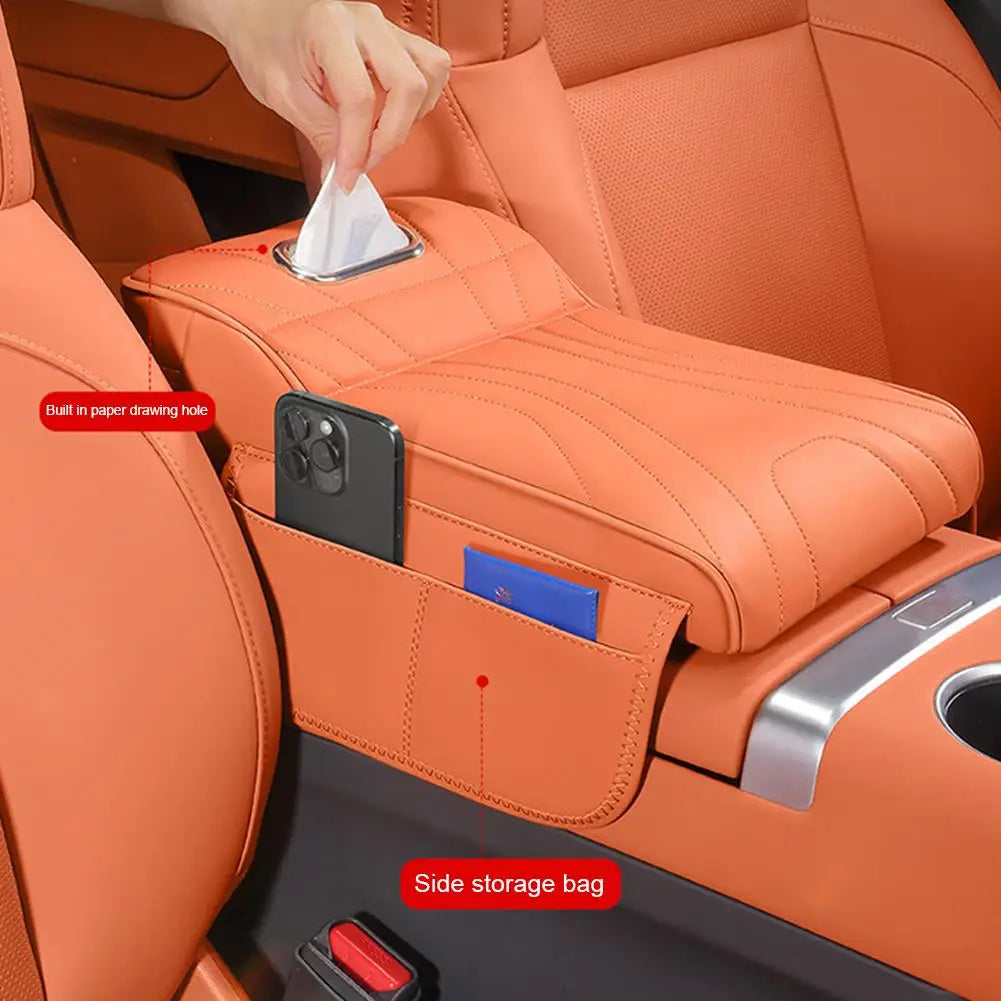 Car Armrest Box Height Increase Pad Leather Protective Cover Storage Bag Multi-Function Storage Box For Haval H9 2rd 2024 2025