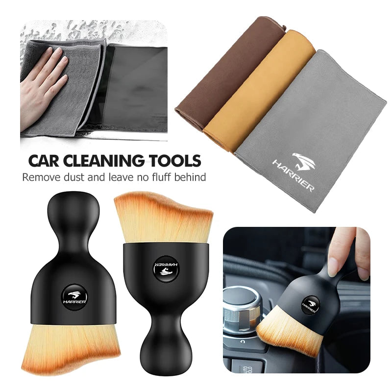 Car Wash Towels Microfiber Rag Cleaning Brush Auto Accessories For Toyota Harrier 30 60 80 XU30 XU60 XU80 2022 2023