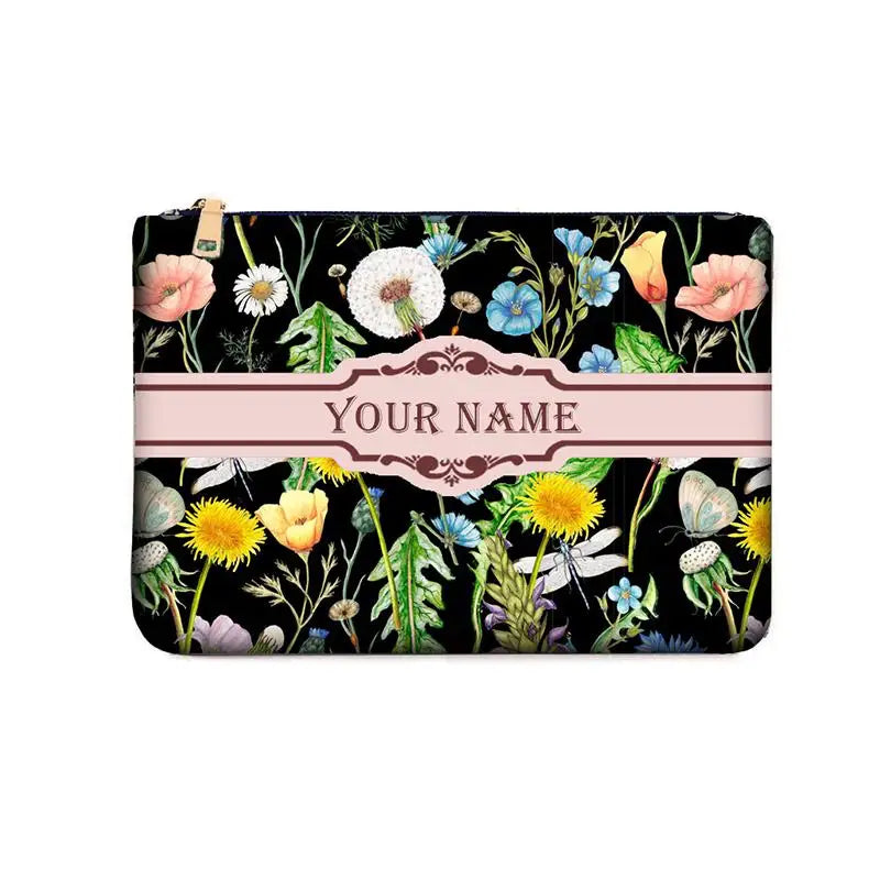 Canvas makeup bag WOMAN BAG Fashion Designer Party Clutch Personalized Custom Print Name Letter Beach Bag Travel Cosmetic Bag