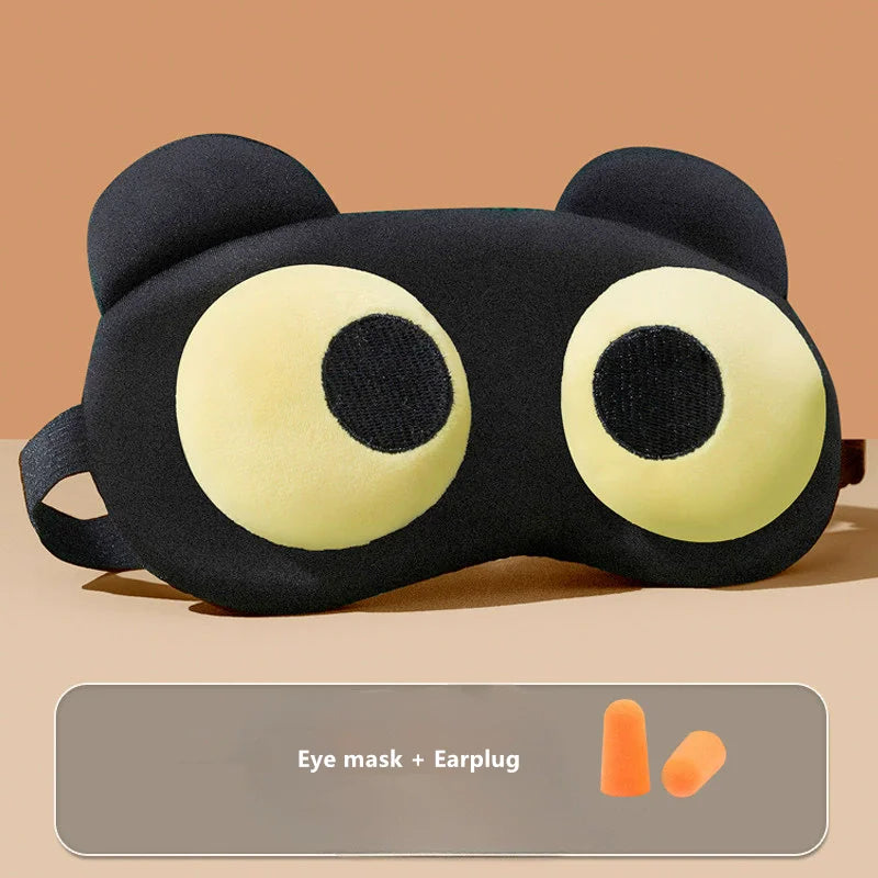 Cute Bear Eye Mask Sleep Aid Light Blocking Breathable Eyeshade for Travel Protective Safety Eye Wear Cold Hot Compress