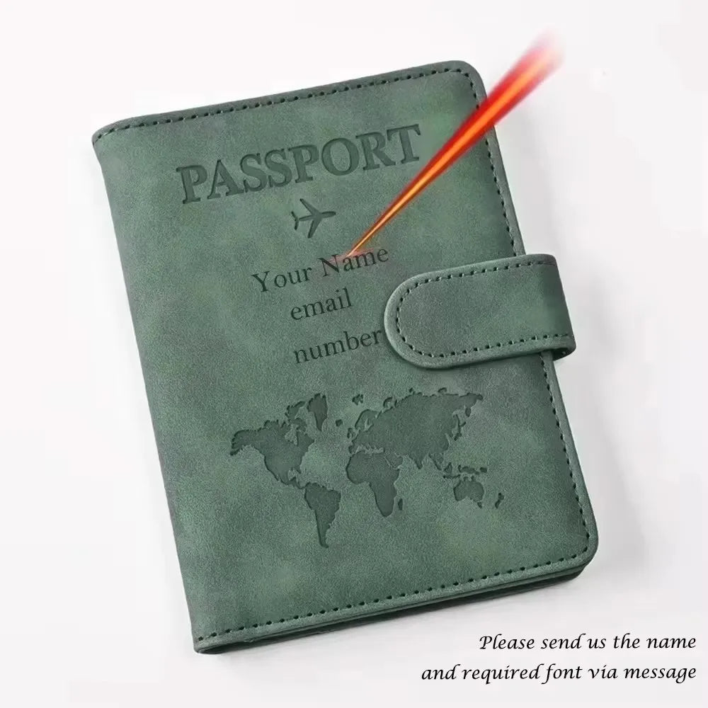 Custom Customized Passport Cover with Name  for Couple ID Bank Card PU Leather Passport Case Travel Accessories