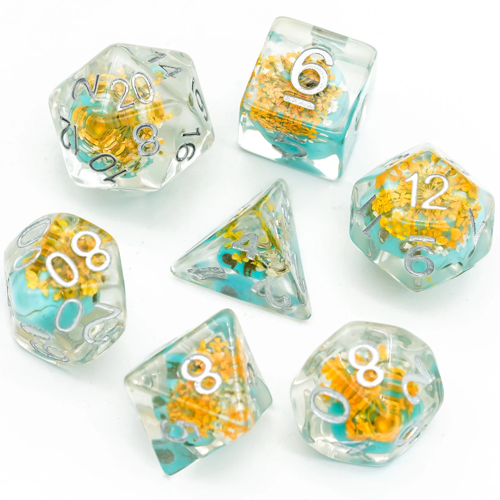 Cusdie 7 SKULL DND Dices Transparent D4 D6 D8 D10 D% D12 D20 Polyhedral Dice Set for D&D Pathfinder Role Playing Board Games