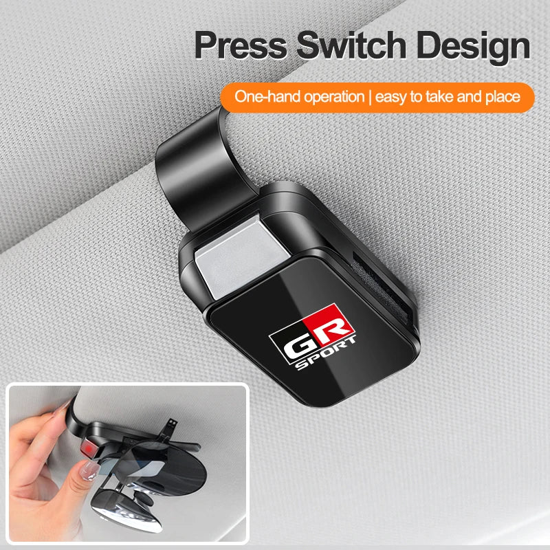 For Toyota GR Rav4 Yaris Camry Land Corolla CHR Hilux Cruiser Tacoma Car Sun Visor Glasses Clips Eyeglasses Holder Auto Interior