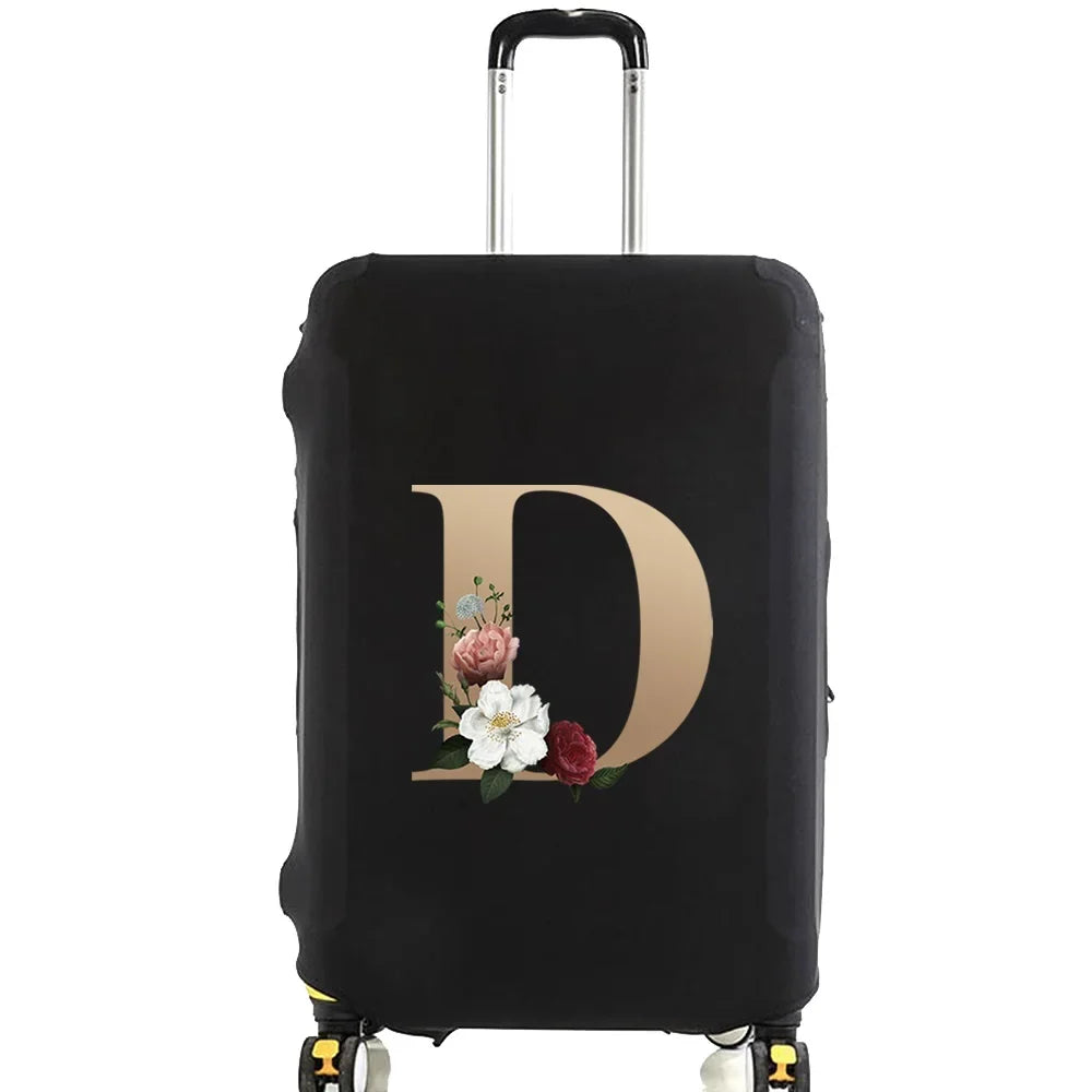 Travel Suitcase Protective Covers Thick Elastic Luggage Cover Protector for 18"-28"Baggage Travel Bag Case Gold Letter Printed