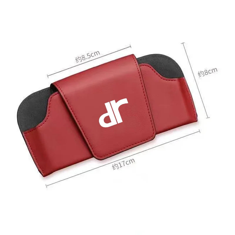 Car Sun Visor Leather Auto Sunglasses Clip Glasses Holder case Storage for DR Motors 1.0 EV 3.0 4.0 5.0 DR3 DR1 DR2 accessories