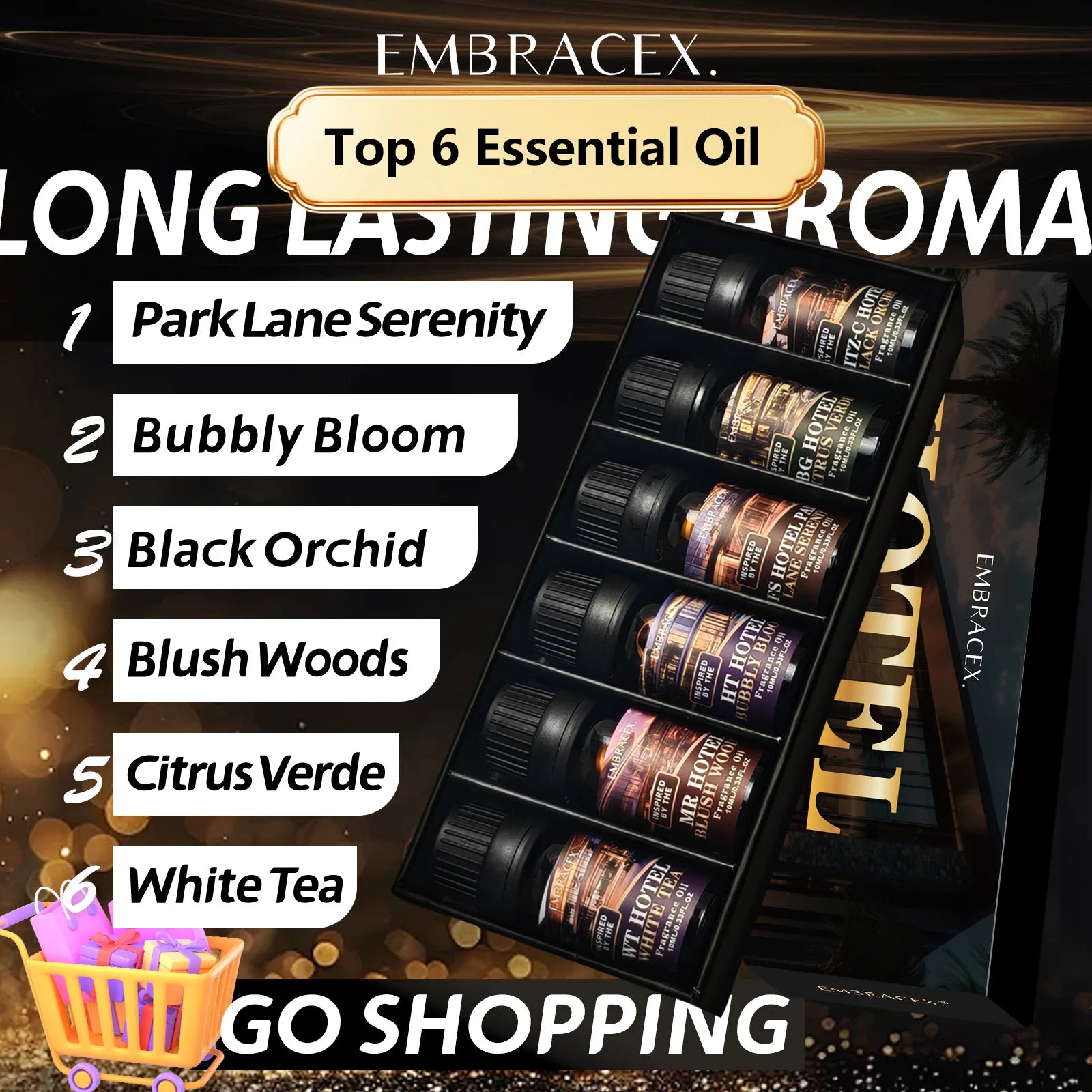 6PC/1PC Hotel Essential Oil Gifts Box Candle Making 5 Star Hotel Essential Oils Gift to Friends