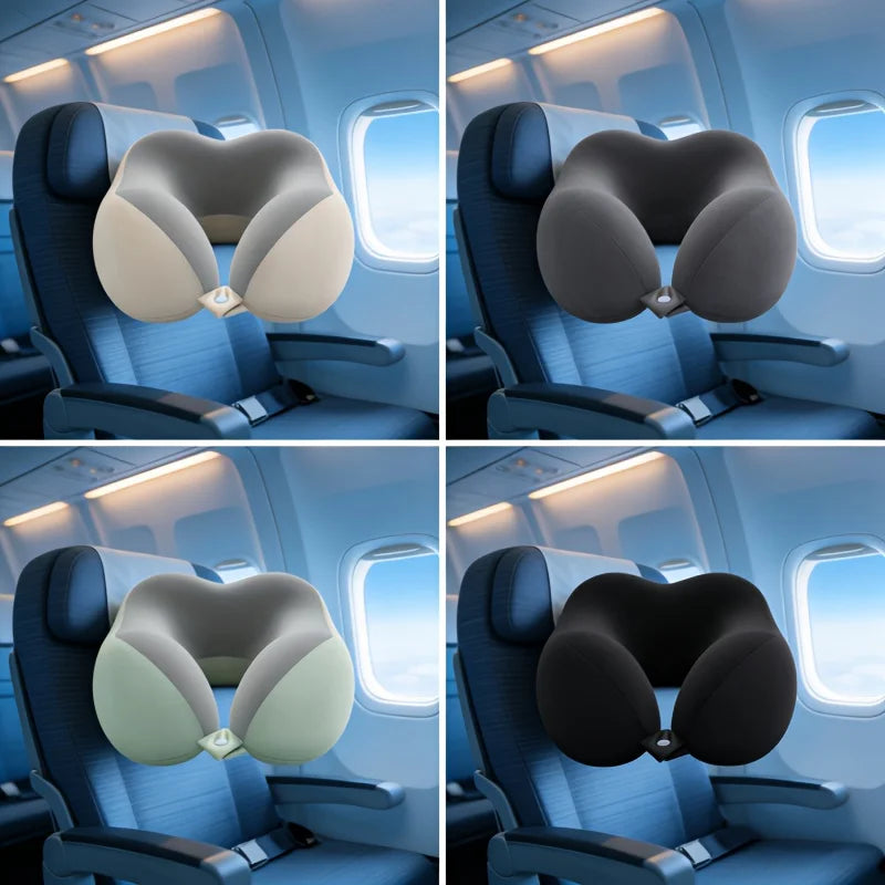 An Ergonomic U-Shaped Neck Pillow, Suitable for Office Naps And Travel,Made of Memory Foam For, Removable Cover