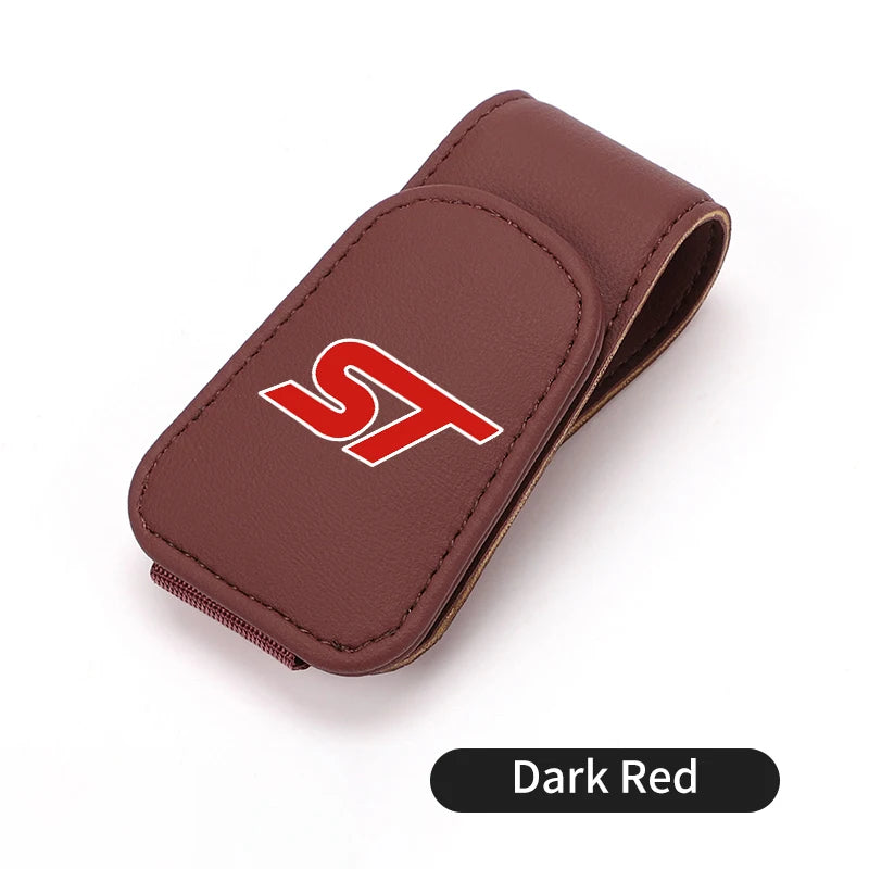 For Ford Magnetic Car Glasses Holder Sunshade Platep Card Ticket Clip ST Racing RS S Mustang Kuga Fiesta Fusion Mondeo Edge