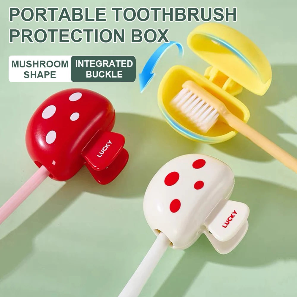 6/3/1 Travel Toothbrush Head Cover - Cute Mushroom Shaped Toothbrush Head - Protective Cap Portable Protective Cap, Suitable for