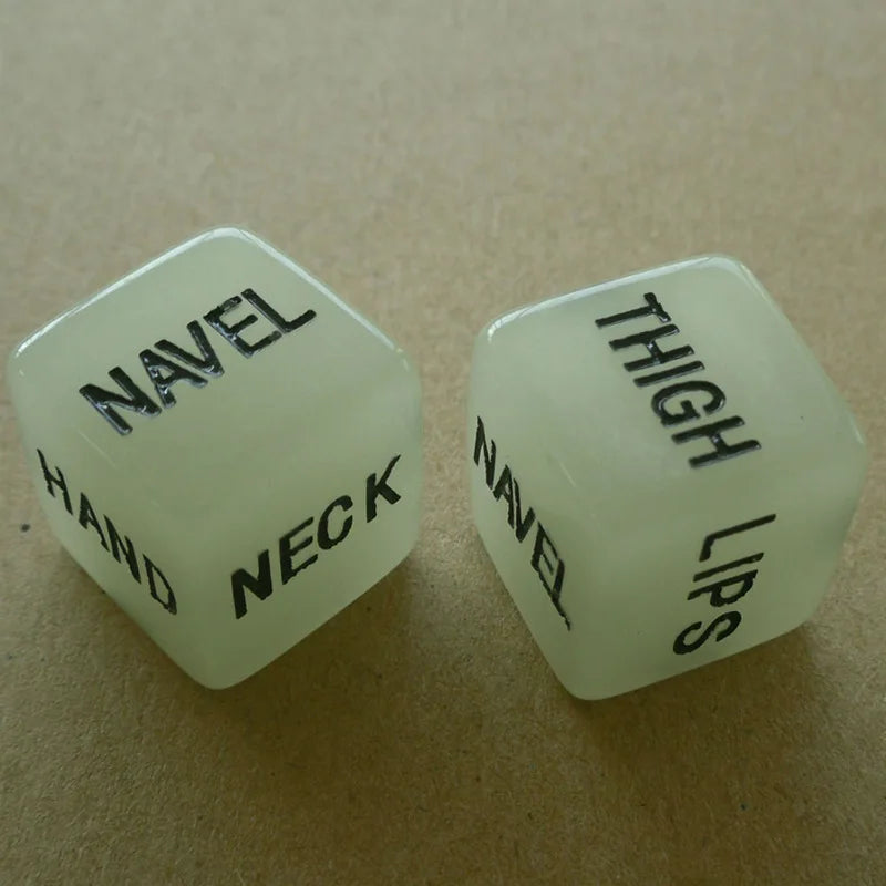 2PCS Sexy Dice Acrylic Fluorescence Dice Entertainment Toy Gambling Dice 6 Sides