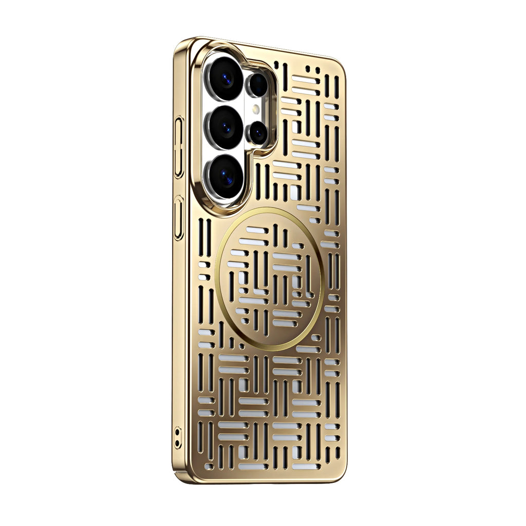 Fuzi Hole Heat Dissipation Phone Case,For Samsung S26 S25 Ultra With Built-in Magnetic Protection Back Cover,Stylish And Durable
