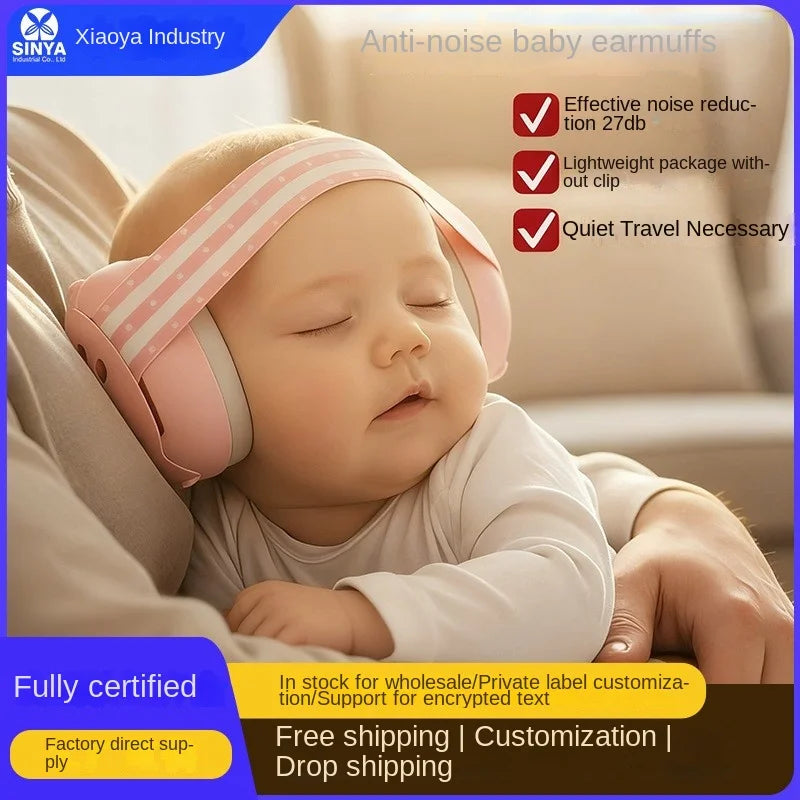 LazyChild Infant Noise Isolating Earmuffs 0-3 Years Noise Reduction Headphones Adjustable Headband For Baby Sleep Plane