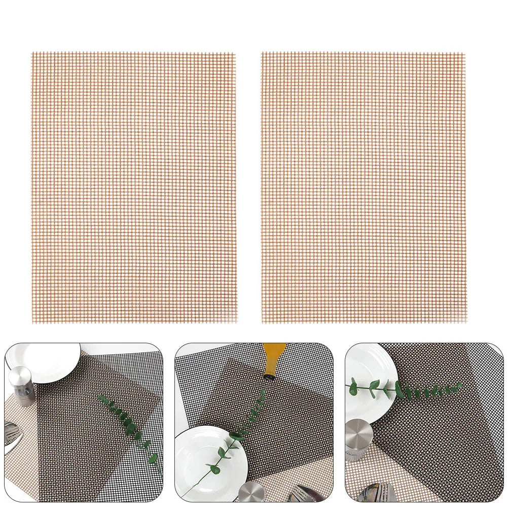 2Pcs Bbq Grill Mesh Mats Non Stick Outdoor Barbecue Picnic Portable Lightweight Durable Compact Size Grill Mesh