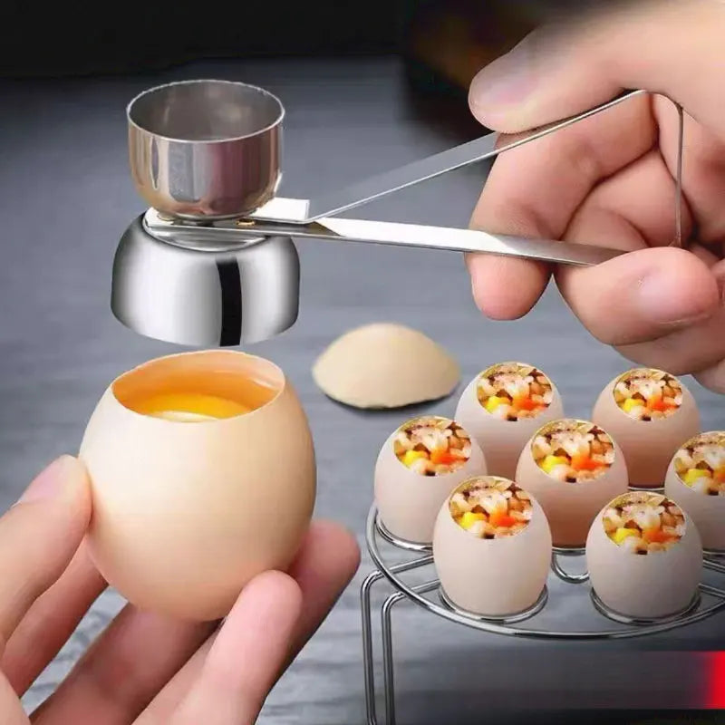 1PC Stainless steel egg cap cutter - Shell cutting tool for egg shells - Shell opening tool for egg caps - Kitchen small tool
