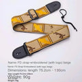 1pc FD Embroidery Guitar Strap Leather Acoustic Electric Guitar Widening Straps Folk Classical Wooden Guitars Shoulder Belt