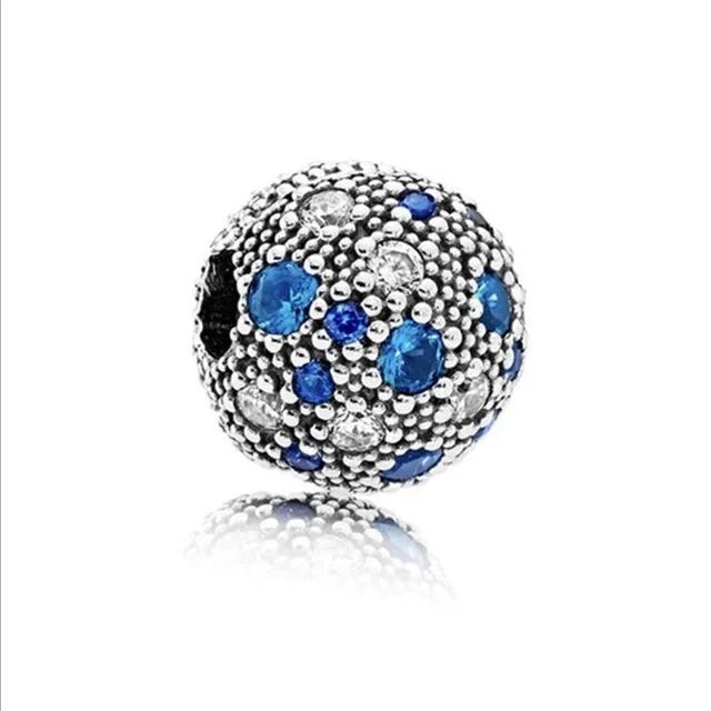New Fashion 925 Sterling Silver Flower Cherry Round Beads Charms Pendant Fit Original Bracelet DIY Jewelry For Woman Gift
