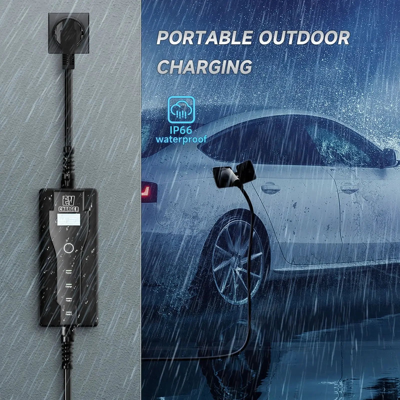 AFYEEV 16A 3.6kw 5m Type2 Type1 EV Charger Portable GBT Electric Vehicle Charger EVSE Charging Cable Safety and Reliable Wallbox