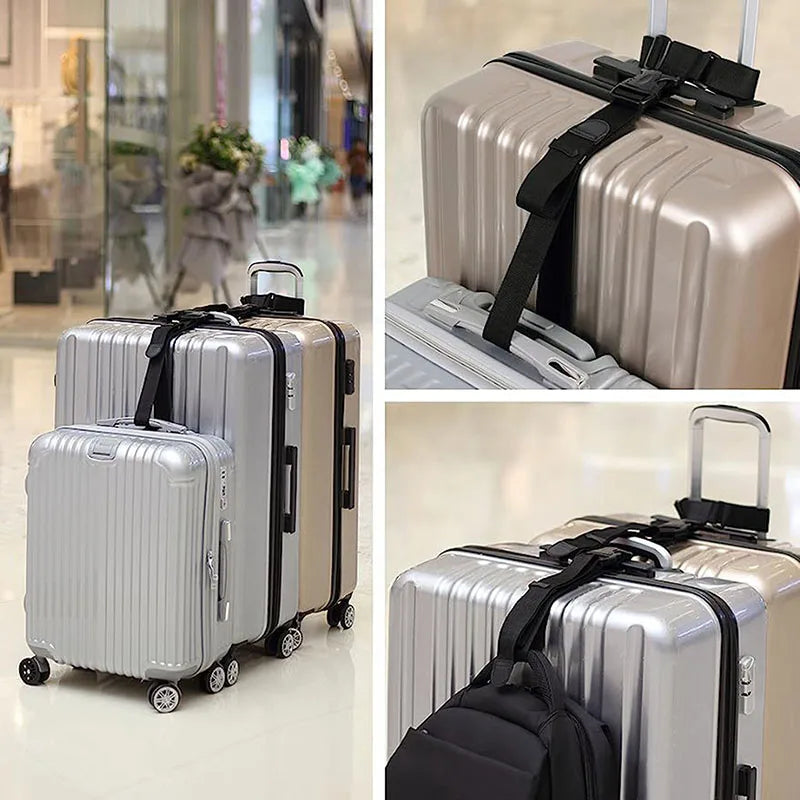 Luggage Straps For Suitcases Metal Spring Clip Nylon Adjustable Suitcases Belts Luggage Belt For Carry On Bags Wheelbarrow Wear