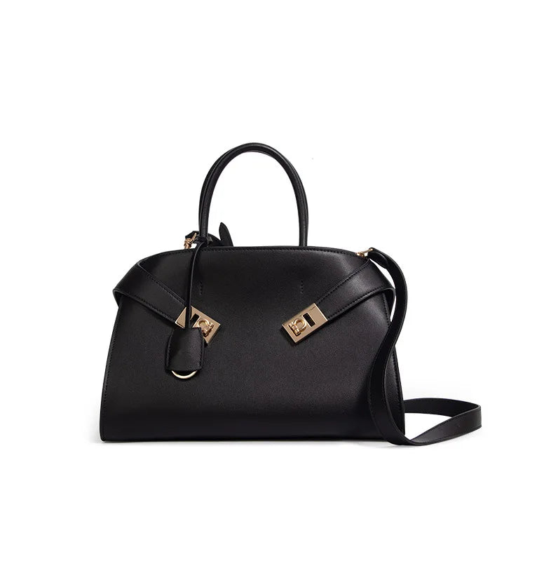 High-end Niche Design Tote Bag, Large-capacity Cowhide Shoulder Messenger Bag, Unique Texture, Fashionable and Simple