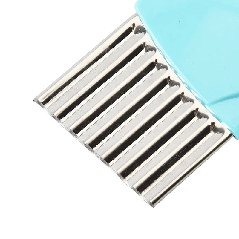 1/2Pcs Stainless Steel Wavy Potato Cutter, Multifunctional Wave Vegetable Slicer for Fries, Potato Strip Cutting Kitchen Gadget